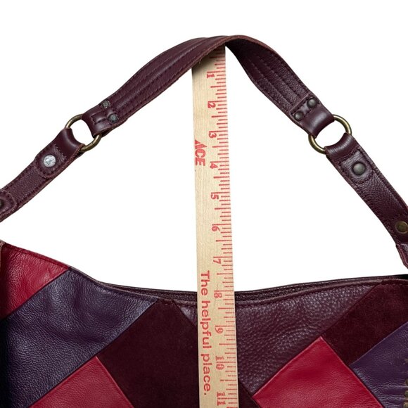 The Sak Women Silverlake Hobo Shoulder Bag  Patchwork Leather Cabernet Burgundy - Picture 10 of 10